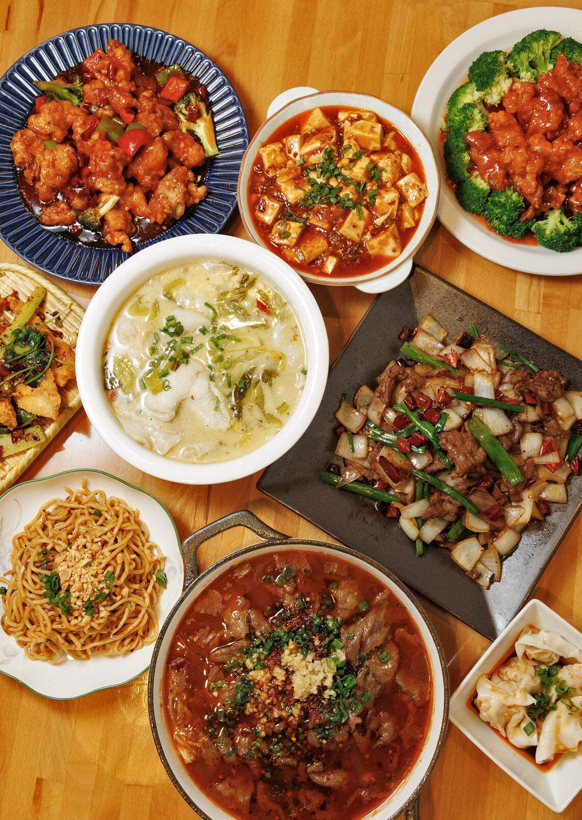 An assortment of dishes is pictured at Chuan Cafe on Thursday, March 5, 2026, in Raleigh, N.C.