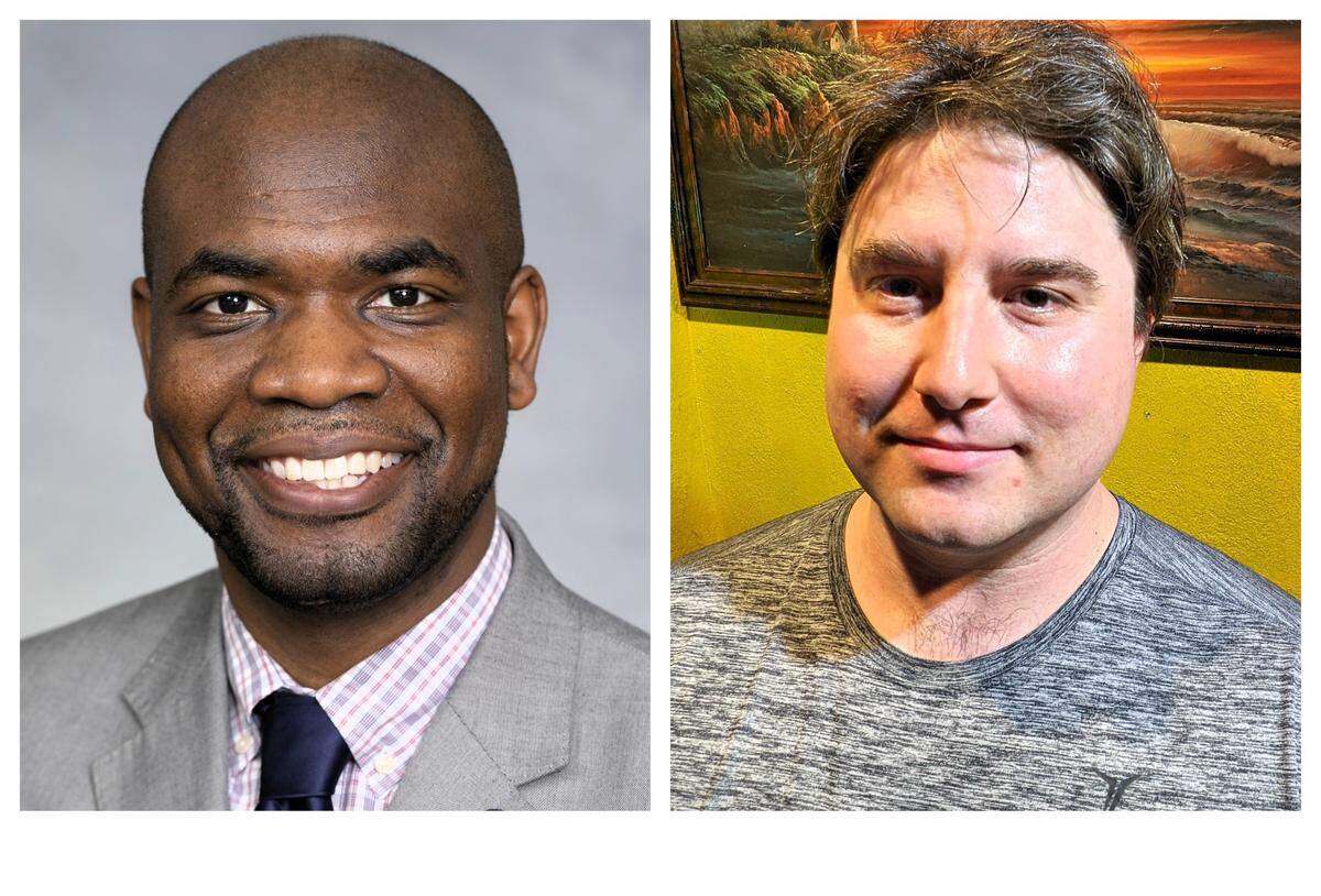 Democratic State House Rep. Allen Buansi (left) will compete against Republican challenger Jeffrey Hoagland in the November general election for the District 56 seat.