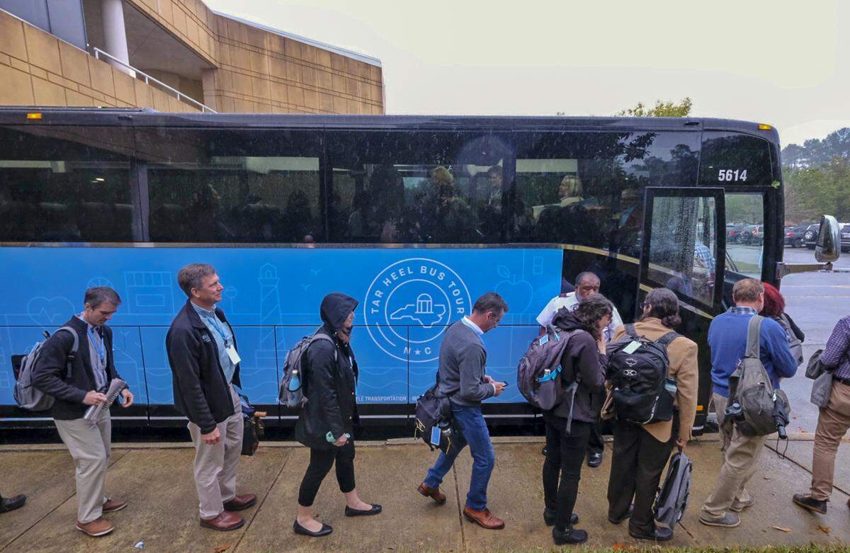 UNC-Chapel Hill faculty went on a three-day bus tour over fall break to visit different communities around the state from the mountains to the coast.