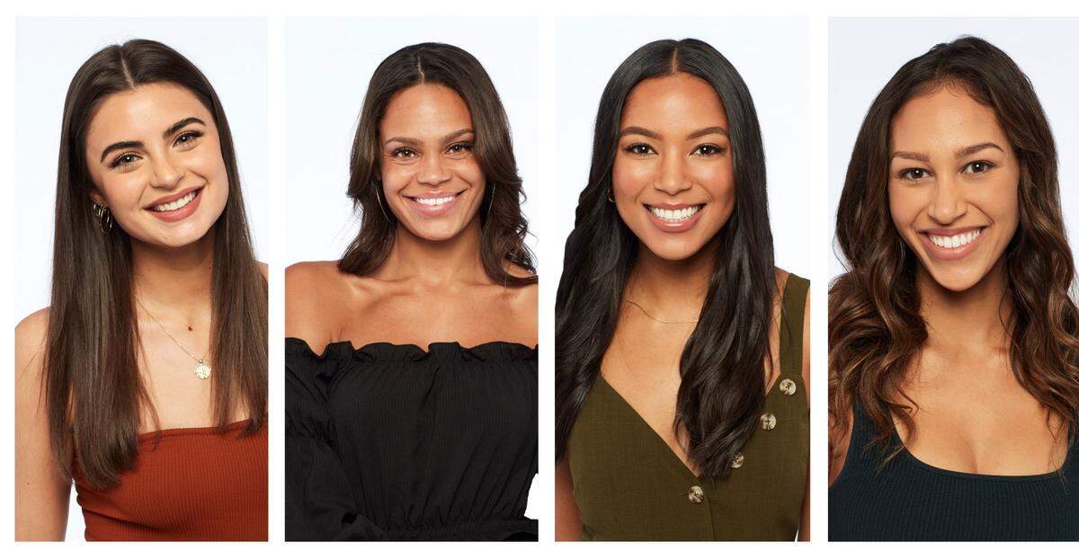 The final four women on Season 25 of “The Bachelor,” starring Matt James (L-R): Rachael Kirkconnell, Michelle Young, Bri Springs and Serena Pitt.