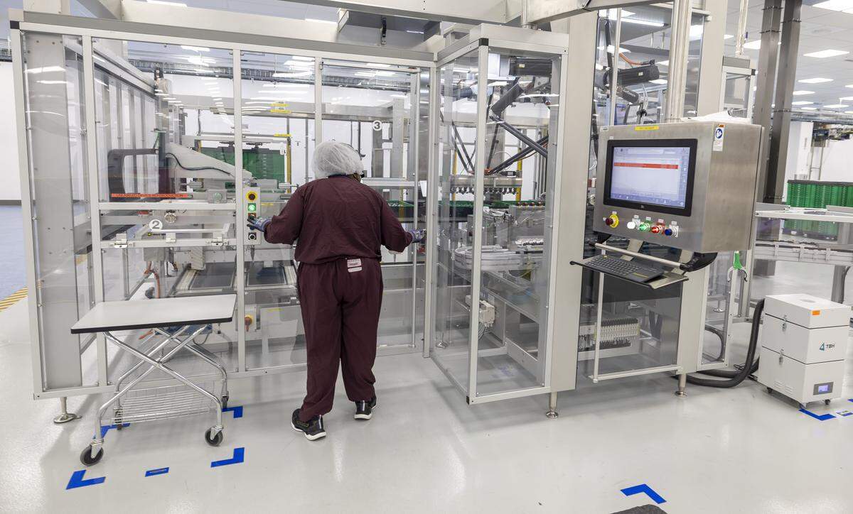 Eli Lilly’s Mounjaro and Zepbound are packaged at their wet assembly line packaging facility on Thursday, July 31, 2025 in Durham, N.C.
