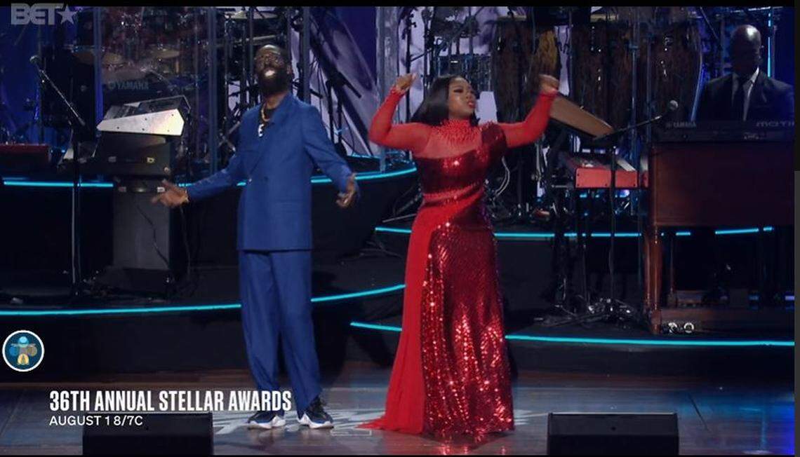 Tye Tribbett, left, and Jekalyn Carr hosted he 36th annual Stellar Gospel Music Awards in Nashville. The 41st iteration of the show will be in Charlotte this August.