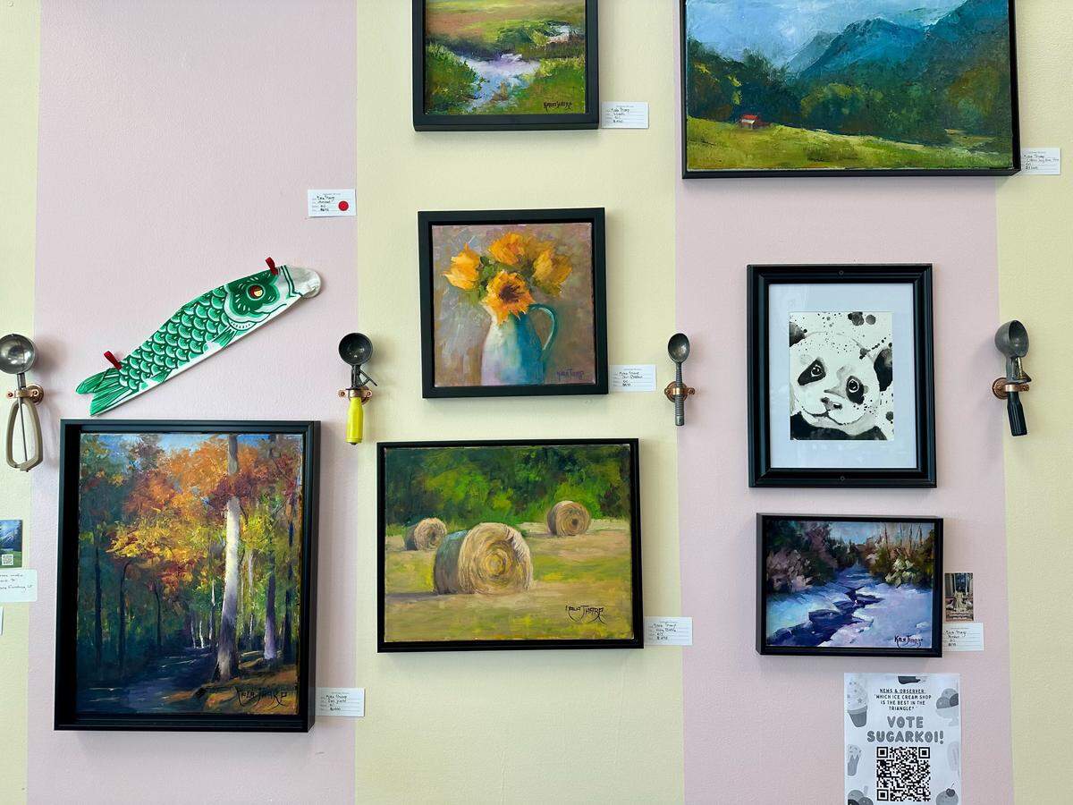 Much of Sugar Koi is an homage to owner Nat Jirasawad’s mother. The specialty ice cream flavors “with a little bit of Asian flair” came from recipes she taught him to make, and the scoop shop’s walls are decorated with her collectible ice cream scoopers.