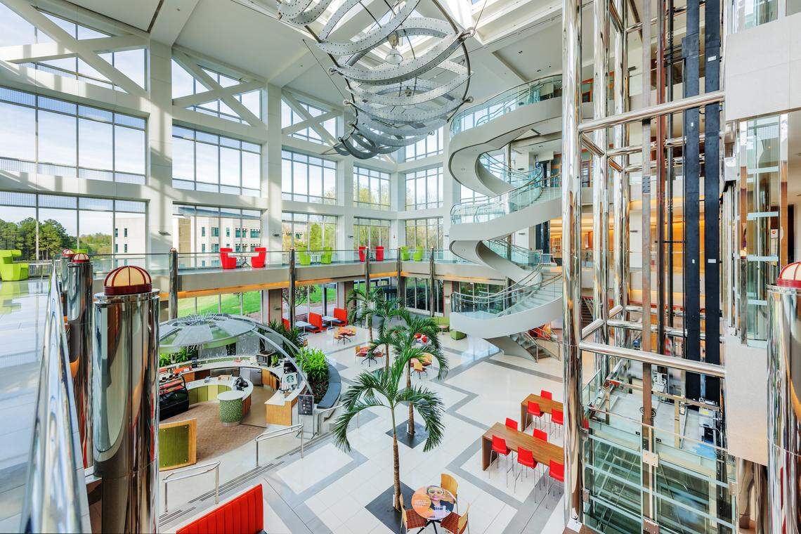 A cafe and lobby are part of the renovation plans at Parmer's property in RTP.