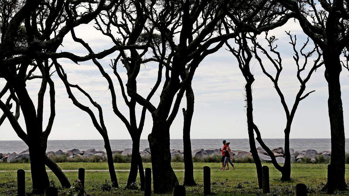 A woman helped swimmers “in distress” in the waters off the Fort Fisher beach, officials said. This photo was taken in 2019.