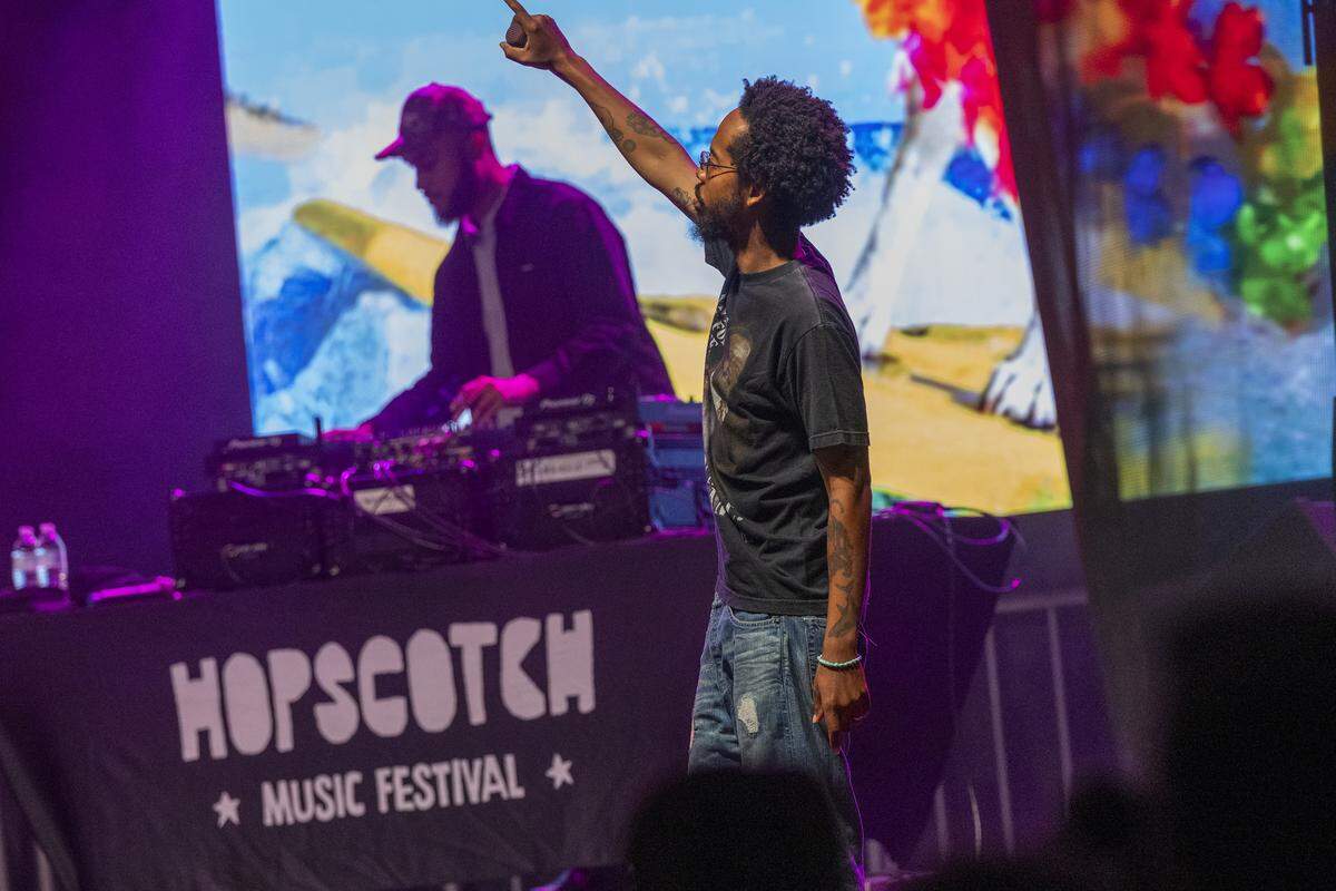Earl Sweatshirt performs at City Plaza during Day 1 of the 15th annual Hopscotch Music Festival in downtown Raleigh on Thursday, Sept. 4, 2025.