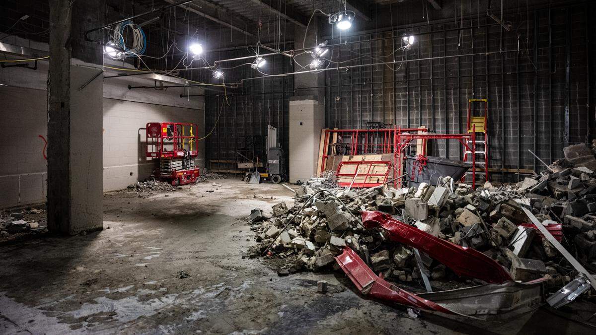 A photo provided by the Lenovo Center shows ongoing work and demolition that is part of the first phase of renovations to the facility.