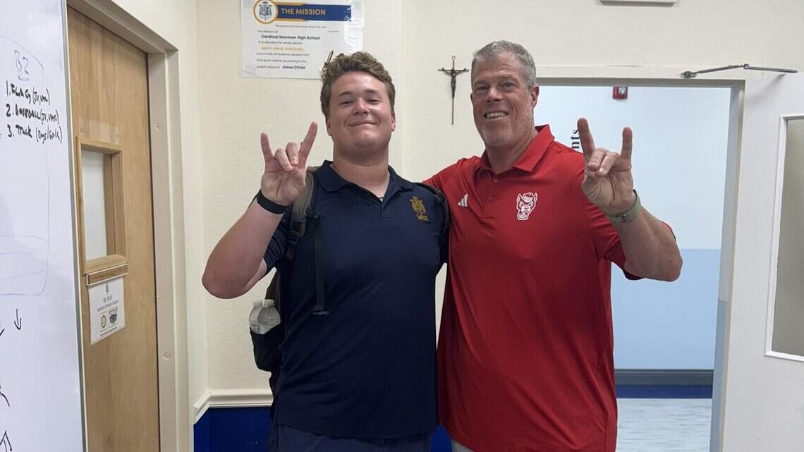 Sought-after OL with a famous dad picks NC State over UNC and Duke. ‘So proud’