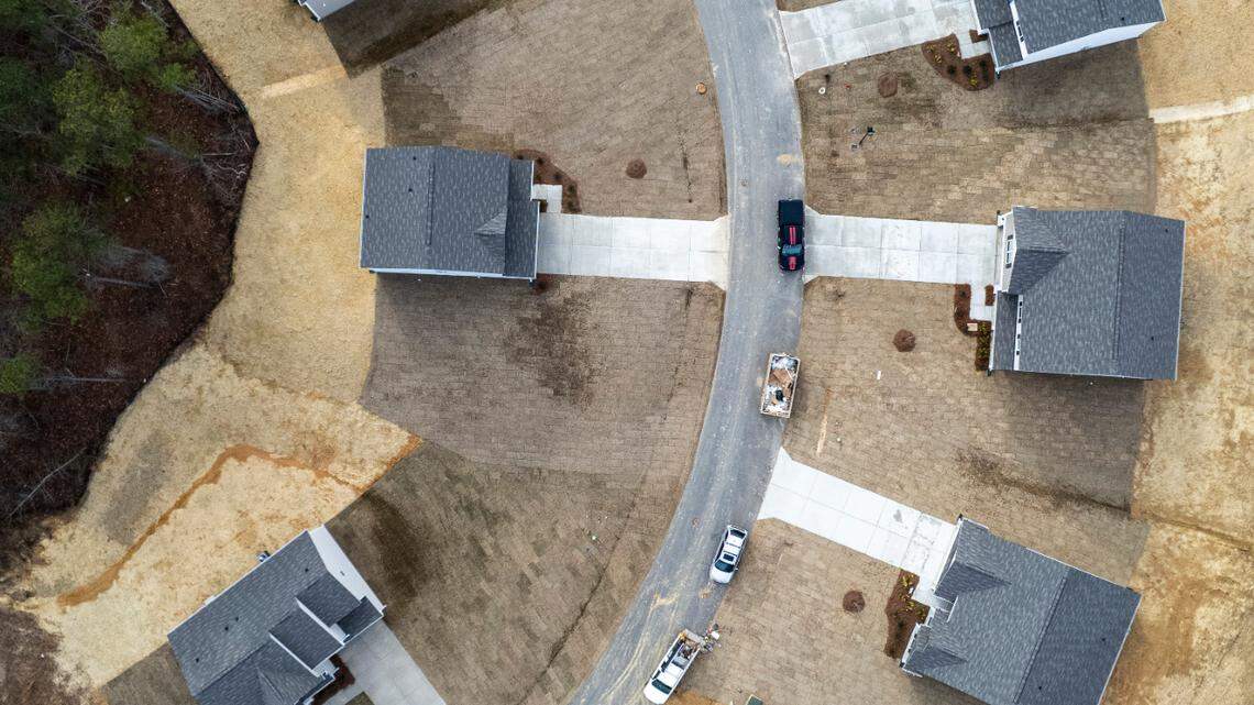Aerial views of a subdivision in Harnett County. The fiber optic internet provider Lumos has announced plans to expand into Harnett.