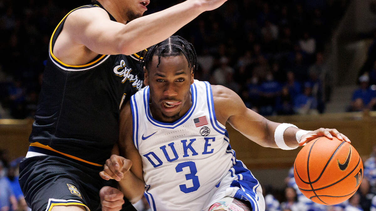 Duke’s Jeremy Roach drives against La Salle’s Andres Marrero during the second half of the Blue Devils’ 95-66 win on Tuesday, Nov. 21, 2023, at Cameron Indoor Stadium in Durham, N.C.