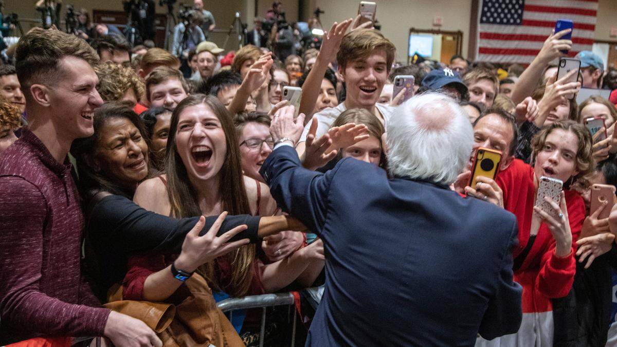 Sen. Bernie Sanders mingles with supporters during a campaign rally at the Durham Convention Center Friday, Feb. 14 2020. The campaign says about 3100 people attended the event. Photo by Travis Long #bernie #berniesanders #politics #nc #ncpol #photojournalism #democrat #candidate #campaign #durham #readlocal