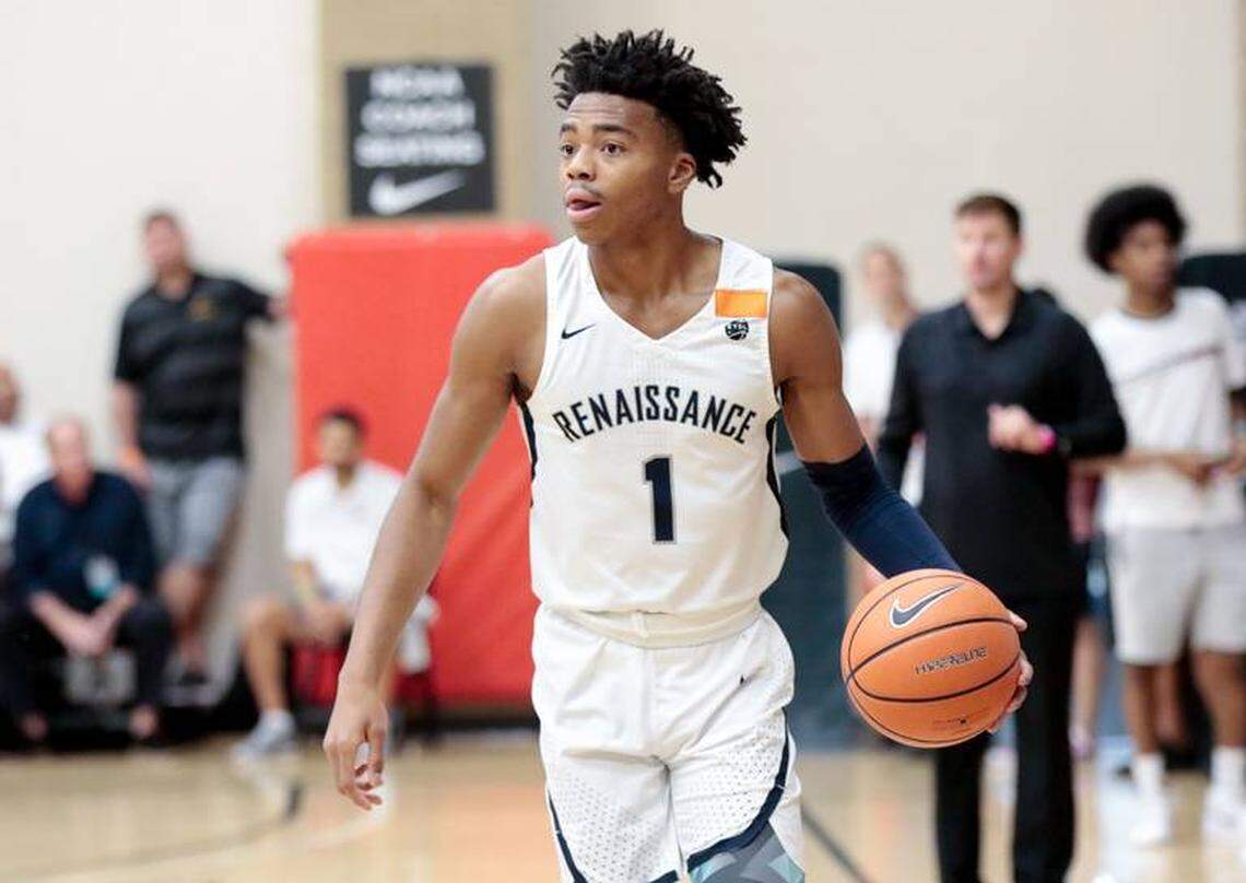 Jalen Lecque plays during the Peach Jam at the Riverview Park Activities Center in North Augusta.