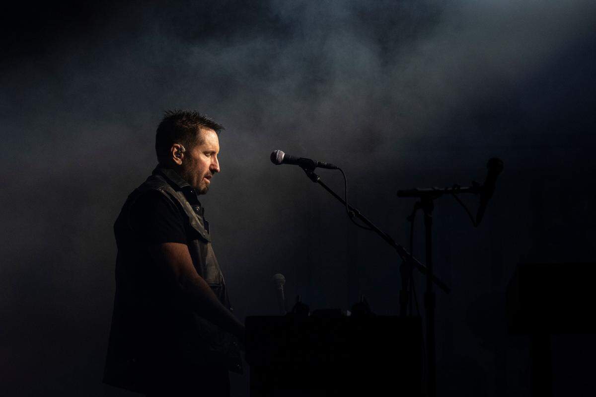 Trent Reznor and Nine Inch Nails open their 2022 U.S. tour at Raleigh, N.C.’s Red Hat Amphitheater, Thursday night, April 28, 2022.