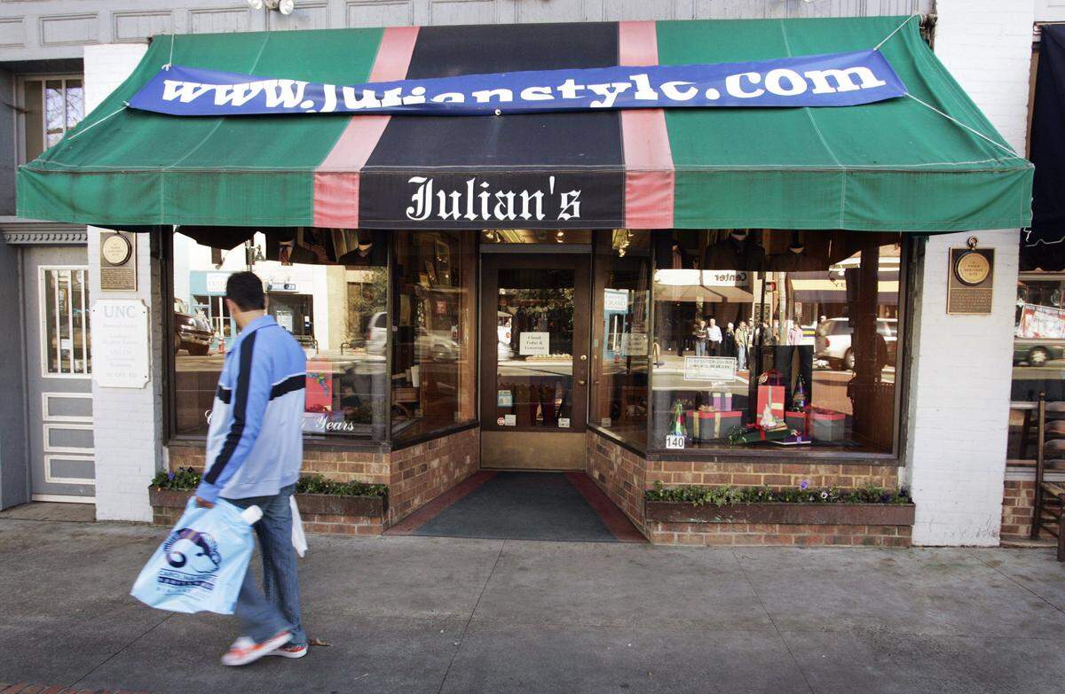 Julian’s closed its original location on East Franklin Street, next to the Carolina Coffee Shop, in 2007. It’s now across the street at 135 E. Franklin St.