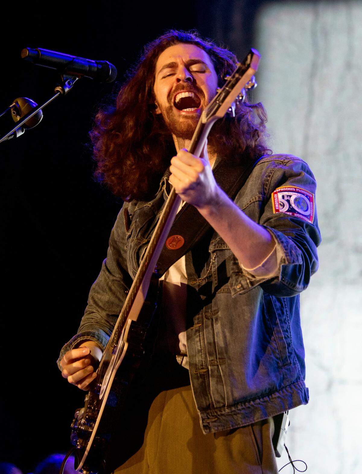 Hozier in concert at Raleigh, N.C.’s Red Hat Amphitheater, Tuesday night, Oct. 3, 2023.