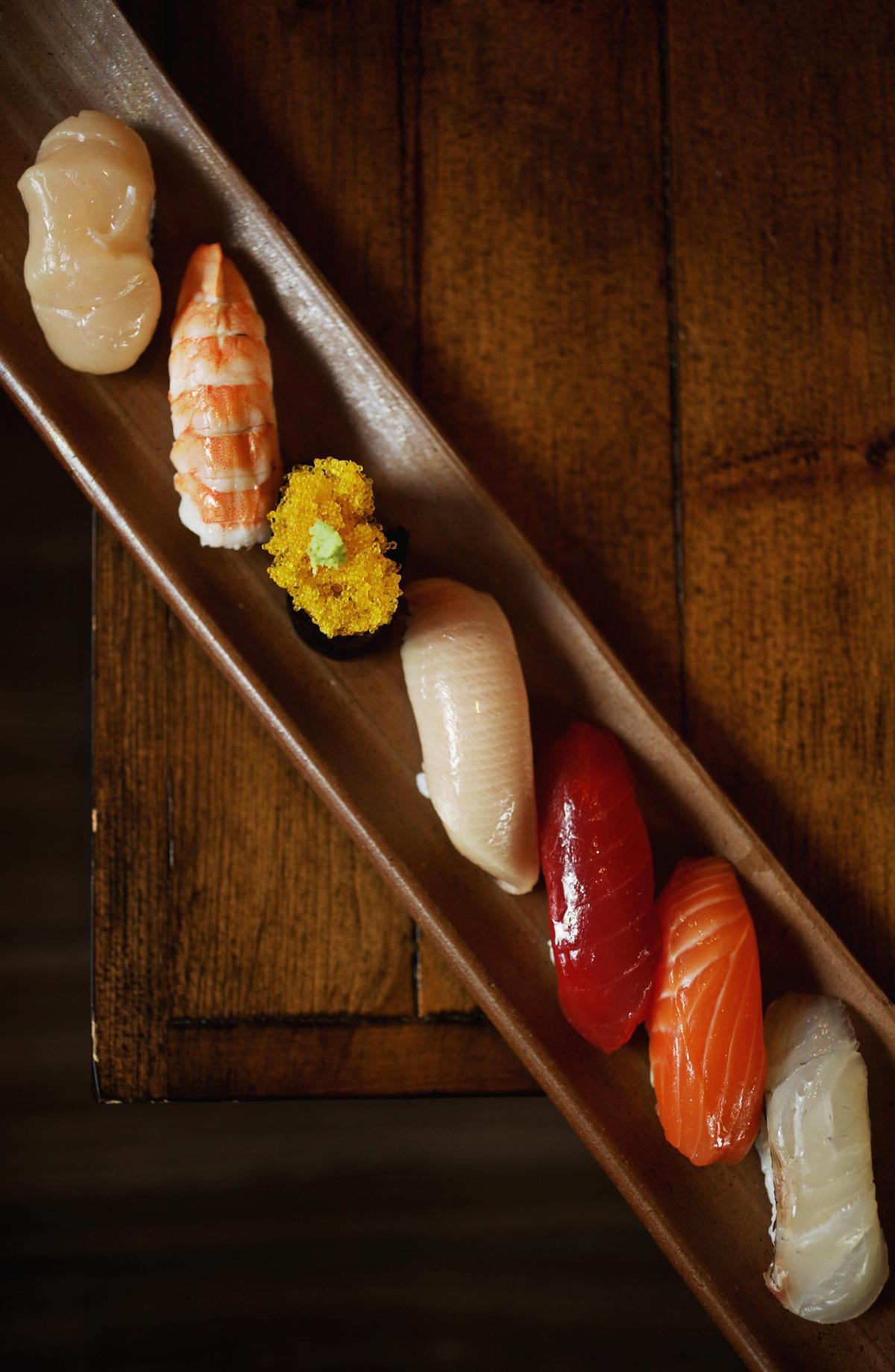 Raleigh restaurant Sushi Mon has an assortment of nigiri.