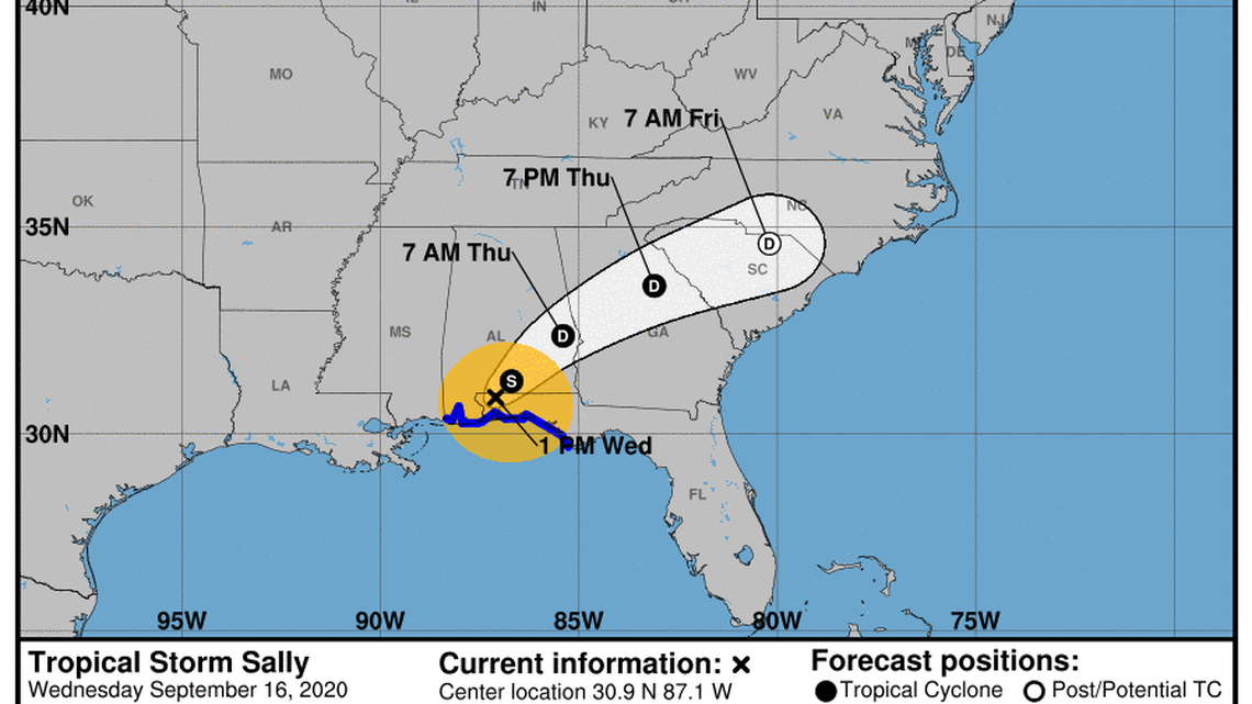 Tropical Storm Sally could bring flooding to parts of South Carolina. Here’s the forecast
