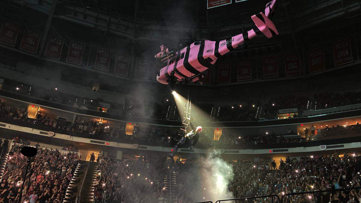 Machine Gun Kelly brings his “Mainstream Sellout Tour” to Raleigh, N.C.’s PNC Arena, Wednesday night, June 22, 2022.