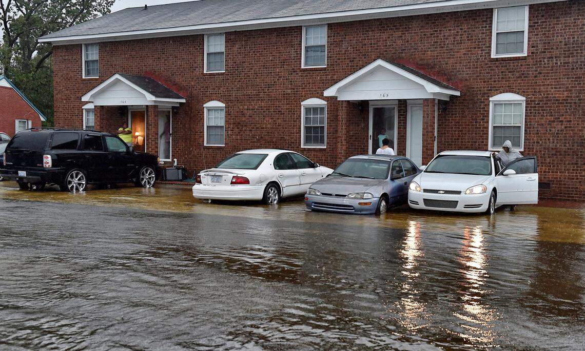By Saturday evening, residents of Lumberton, NC were bearing the brunt of Tropical Storm Florence as it dumps torrential rainfall in the area. Dozens of utility trucks and rescue boats moved into town as water and river levels continue to climb.