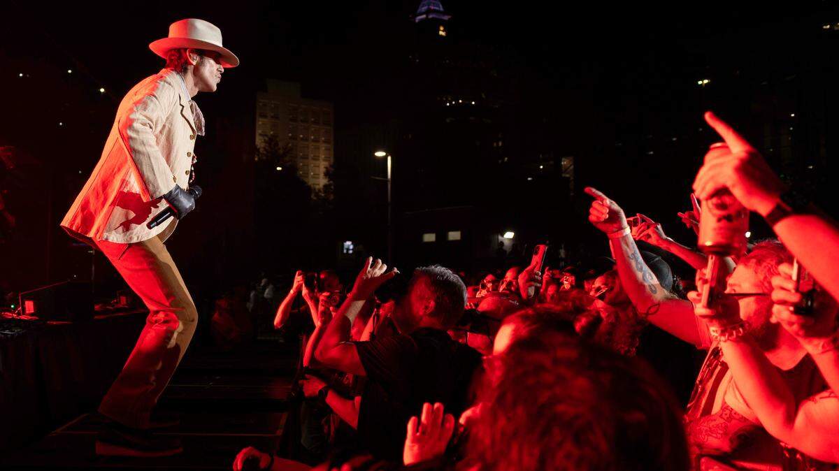Jane’s Addiction performs at Raleigh, N.C.’s Red Hat Amphitheater, Tuesday night, Sept. 3, 2024.