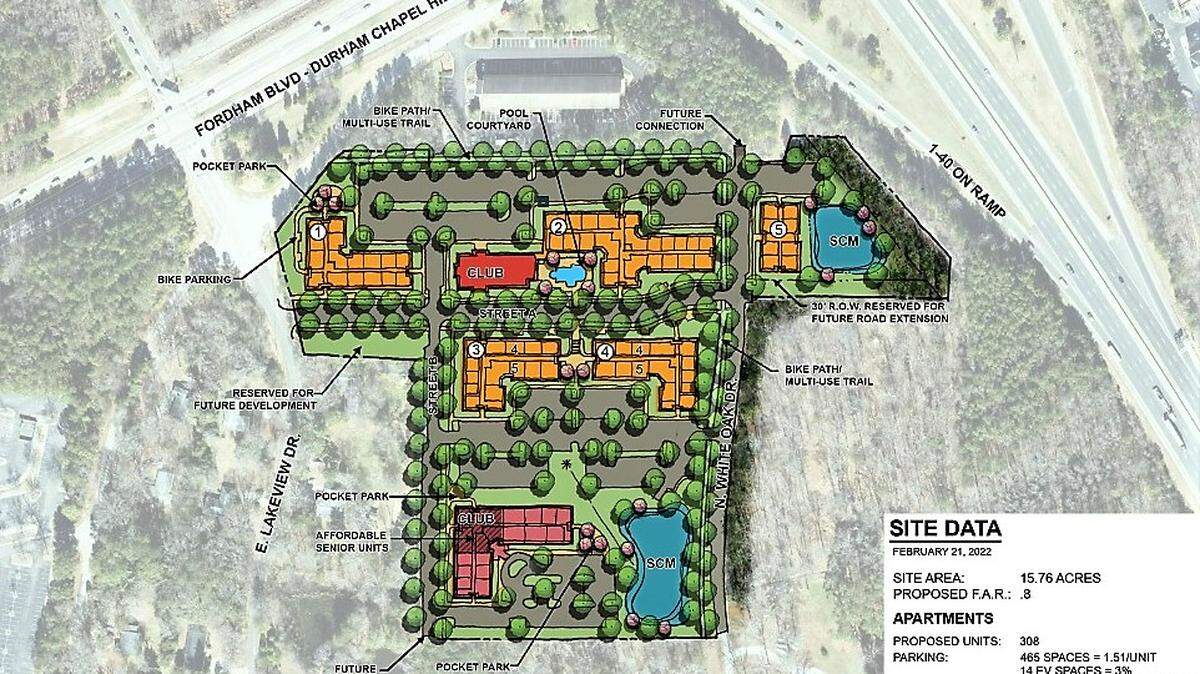 Bryan Properties and NorthView Partners LLC have submitted a concept plan for a new apartment community near the intersection of U.S. 15-501 and East Lakeview Drive in Chapel Hill.