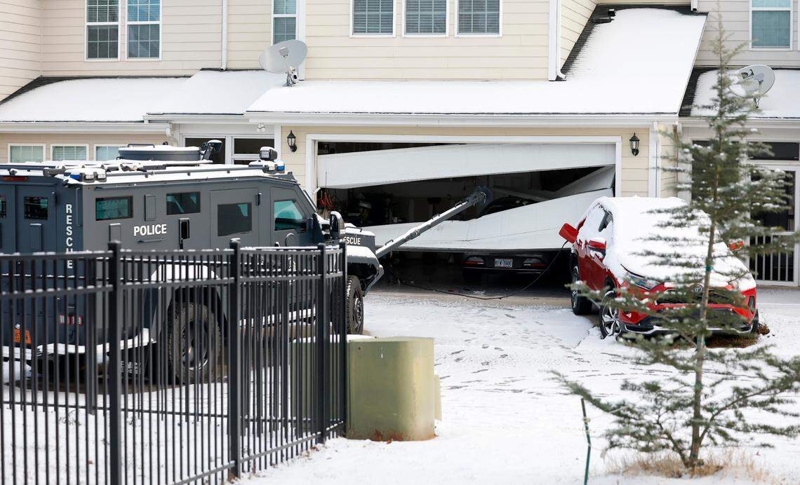 The scene behind a home on Democracy Street in Raleigh, N.C., as seen on Wednesday morning, Jan. 22, 2025.