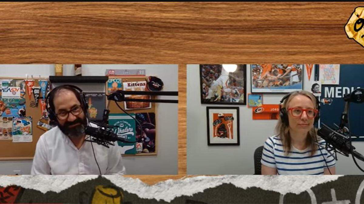 Joe Ovies and Lauren Brownlow on the “Ovies + Giglio” sports talk show, available via podcast or YouTube.