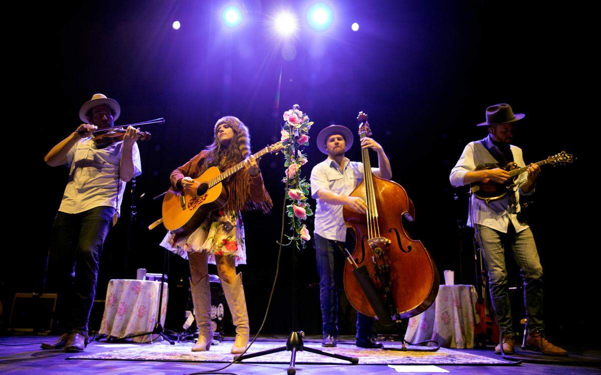 Nathaniel Rateliff and The Night Sweats with Sierra Ferrell in concert at Raleigh, N.C.’s Red Hat Amphitheater, Wednesday night, Sept. 27, 2023.