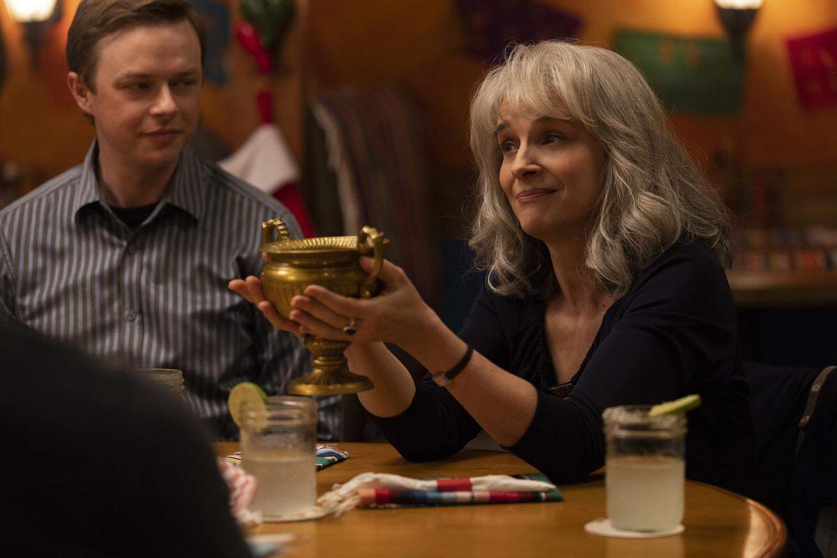 Dane DeHaan as Clayton Peterson and Juliette Binoche as Sophie Brunet in the HBO Max series “The Staircase.”