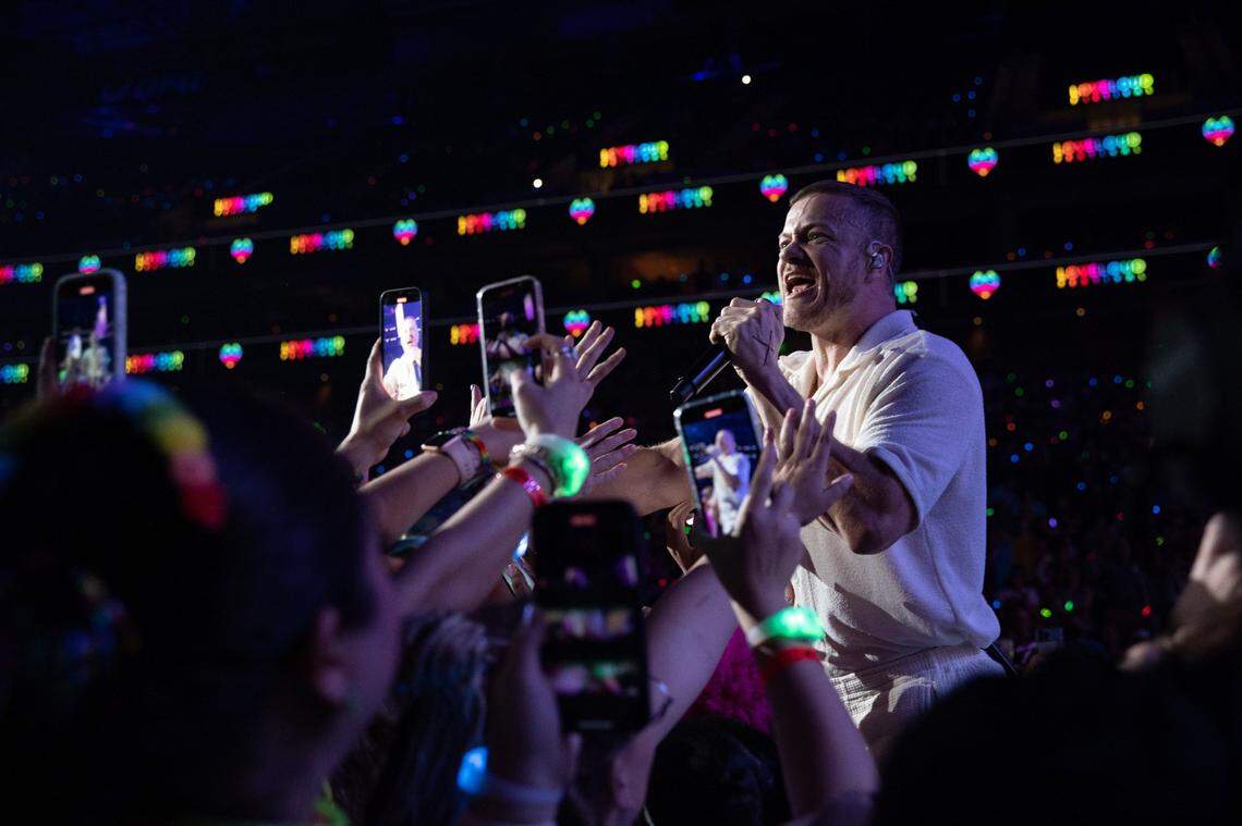 May 14, 2022; Salt Lake City, UT, USA;  singer Dan Reynolds of Imagine Dragons performs at the LoveLoud Festival. Mandatory Credit: Melissa Majchrzak-USA TODAY Sports