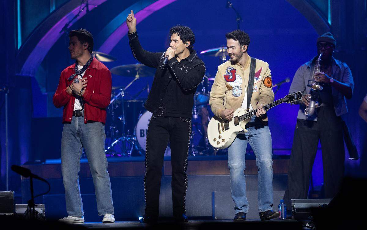 The Jonas Brothers bring their “Jonas 20: Greetings From Your Hometown Tour” to Raleigh, N.C.’s Lenovo Center, Wednesday night, Oct. 29, 2025.