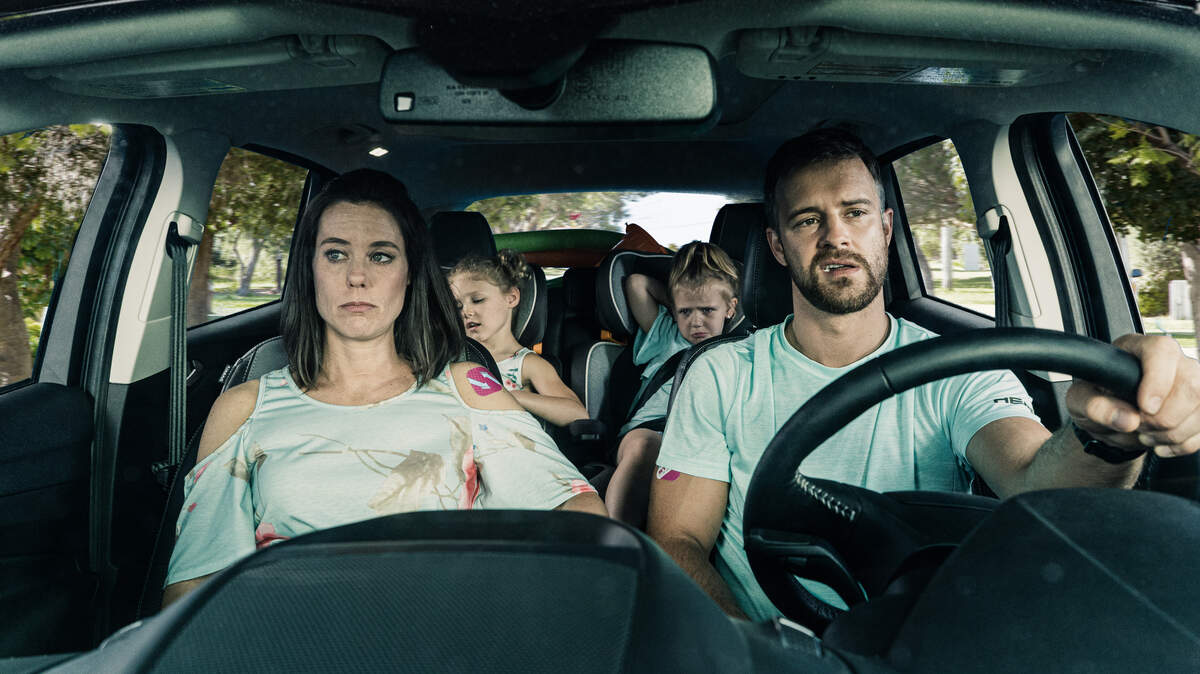 Ashley Williams, left, and Sean Kleier star in the Lifetime movie “Chris Watts: Confessions of a Killer.”