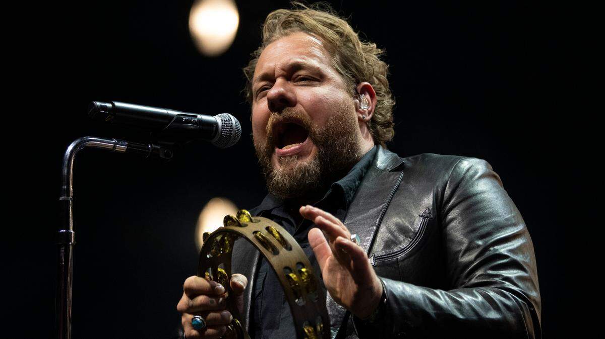 Nathaniel Rateliff and The Night Sweats with Sierra Ferrell in concert at Raleigh, N.C.’s Red Hat Amphitheater, Wednesday night, Sept. 27, 2023.