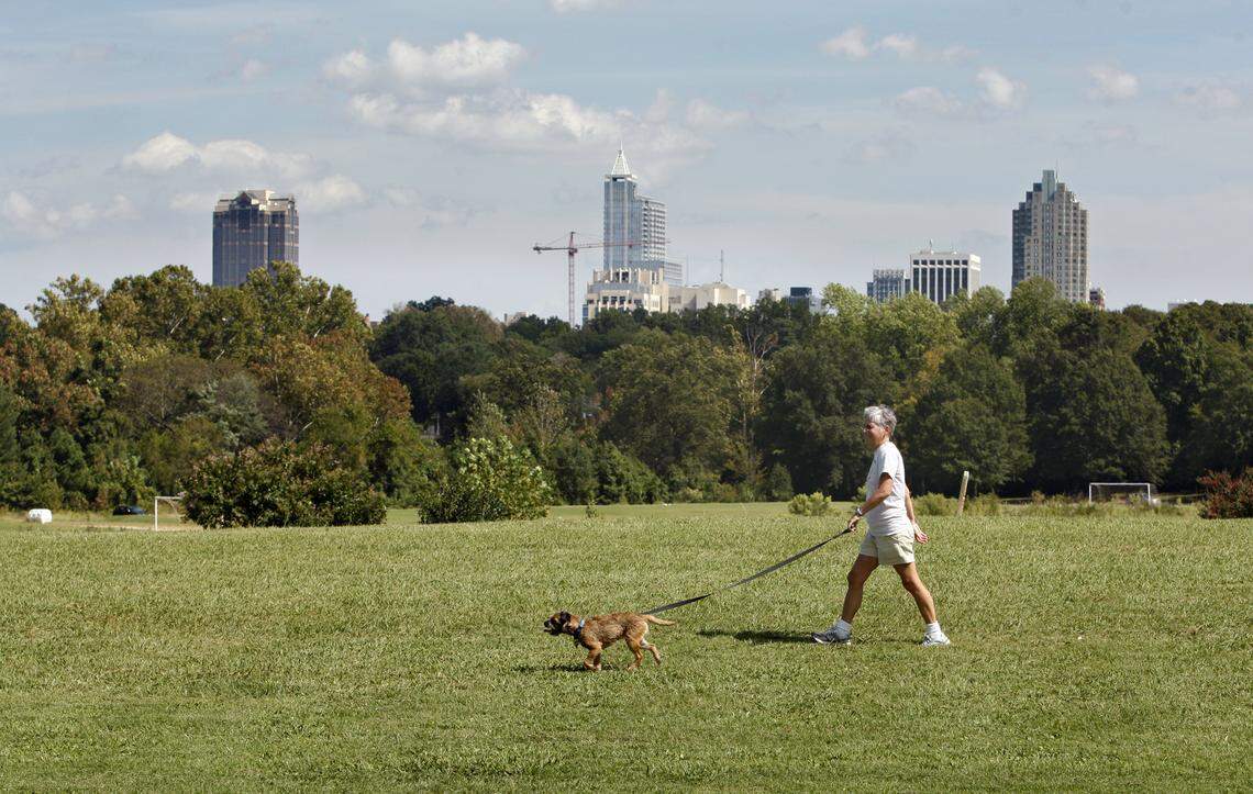 Bring your dog to Dix Park to safely socially distance.