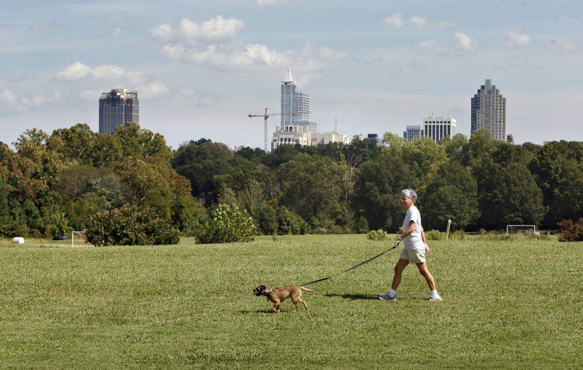 Bring your dog to Dix Park to safely socially distance.