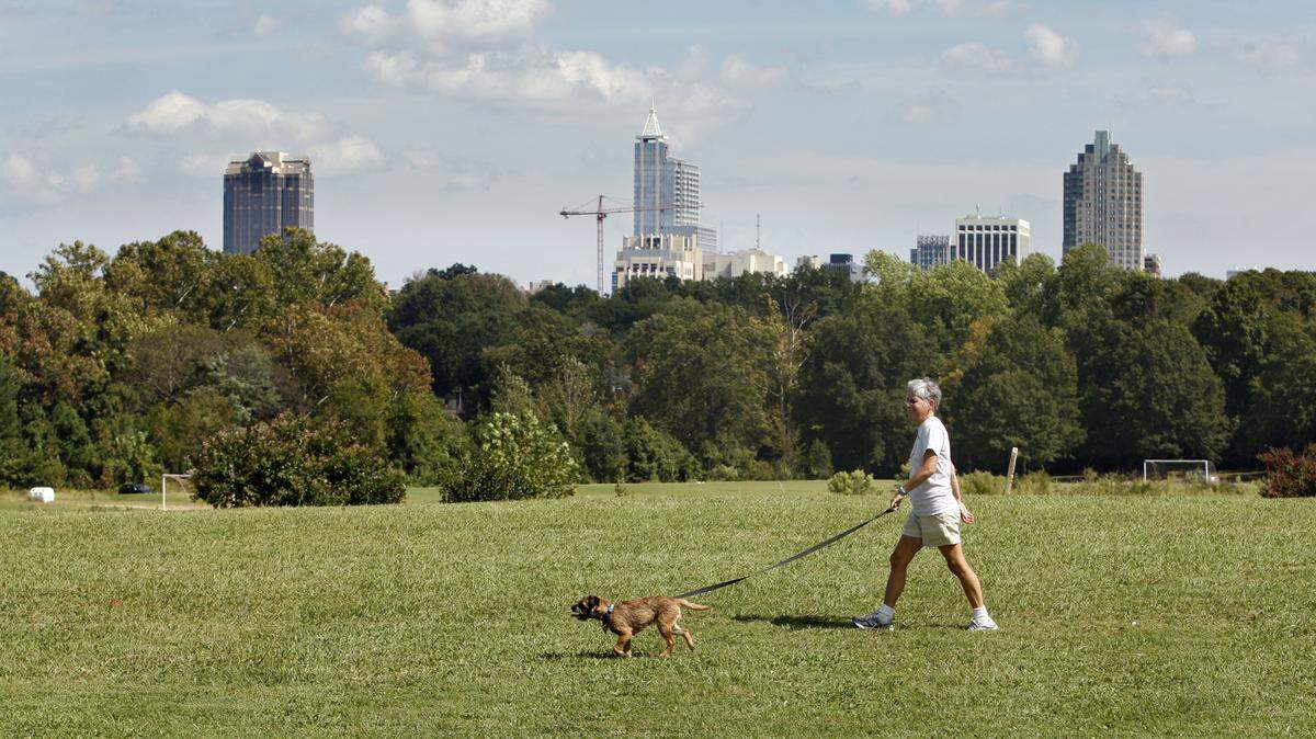 Bring your dog to Dix Park to safely socially distance.