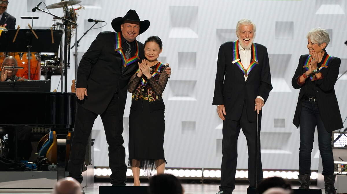 Garth Brooks, Midori, Dick Van Dyke and Joan Baez are among this Kennedy Center Honors recipients. Debbie Allen is not pictured here. The show airs on CBS on June 6, 2021.