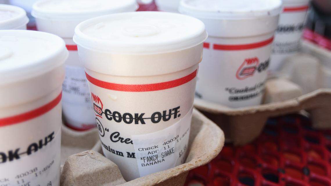 Milkshakes from a Cook Out restaurant