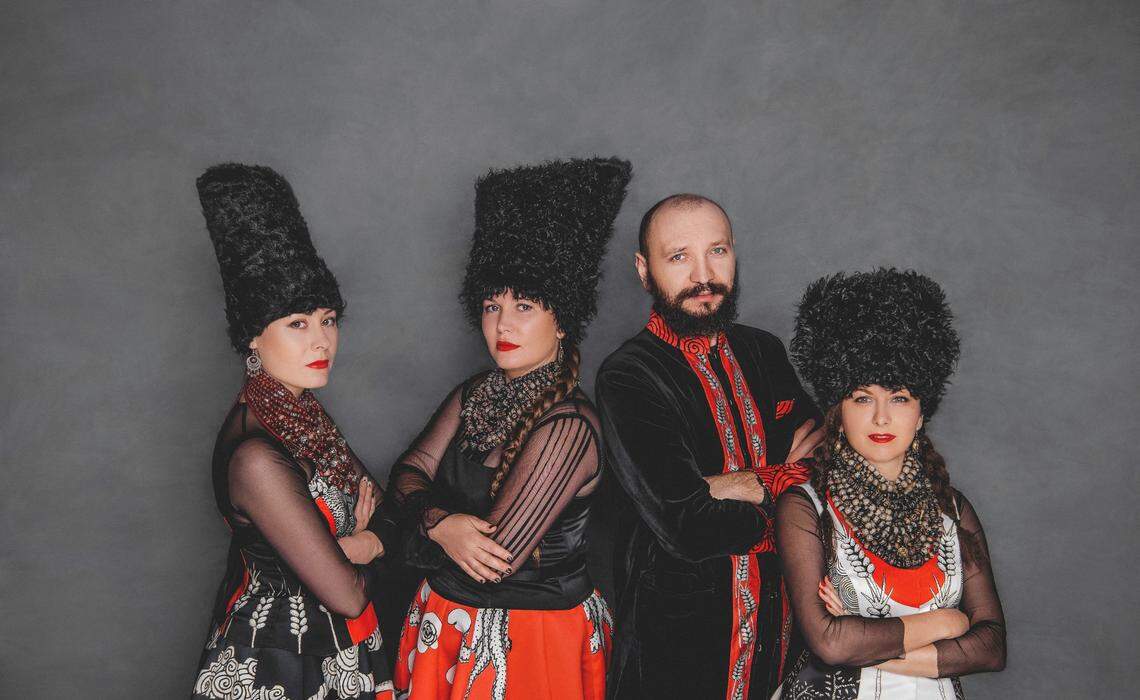 From Kyiv, Ukraine, this folk band loves to blend tradition and theatricality. The quartet’s name, DahaBrakha, is a Ukranian phrase meaning “give-take.”