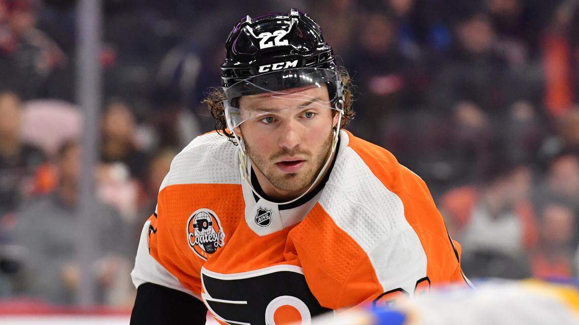Brendan Lemieux (22) with the Philadelphia Flyers in 2023.