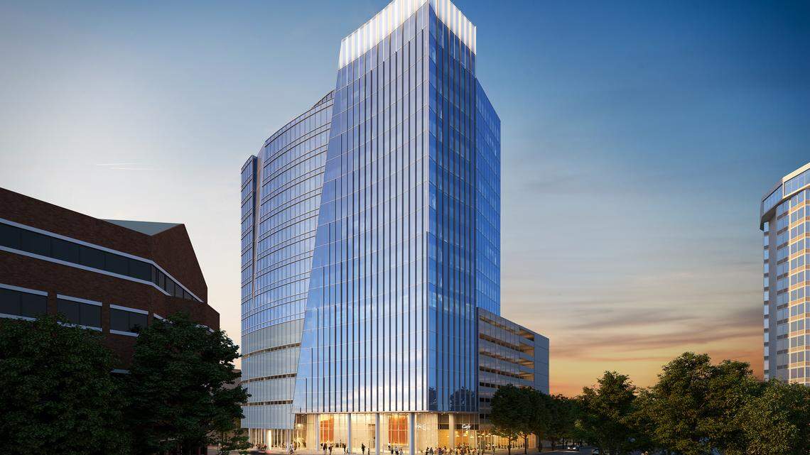 A rendering of the 20-story tower planned for 301 HIllsborough St.