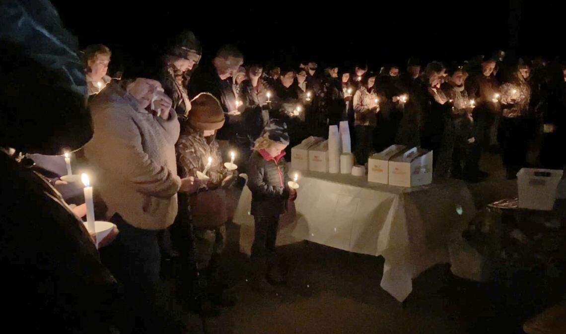 A candlelight vigil was held in Atlantic, N.C. on Tuesday, Feb. 15, 2022, for the eight people, four of them high school students, from Down East who were killed in a plane crash on Sunday, Feb. 13.