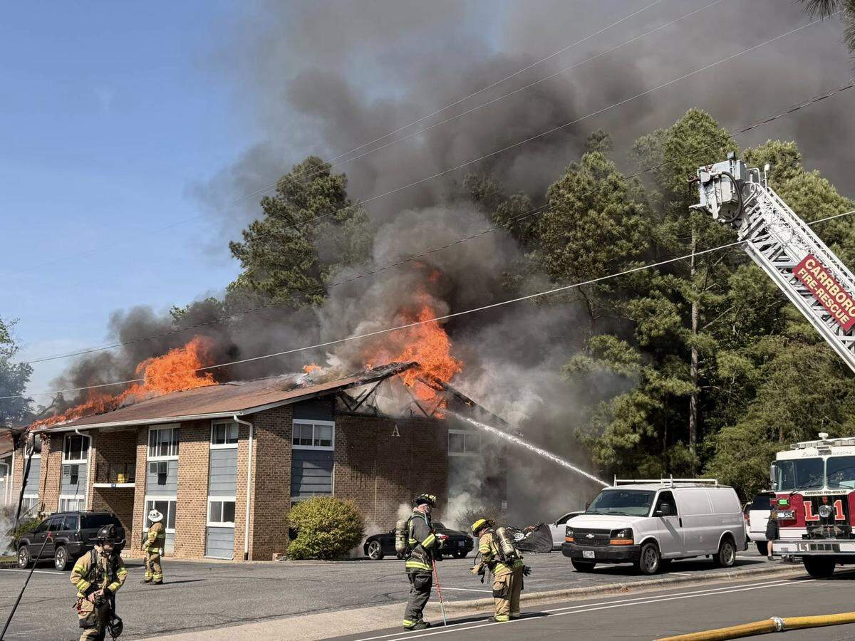 A fire at the Hillmont Apartments on Fidelity Street in Carrboro killed one person and displaced 20 others on Monday, May 4, 2026.