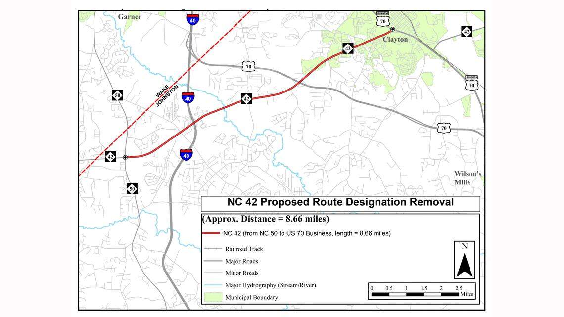 The N.C. Department of Transportation plans to eliminate nearly 9 miles of N.C. 42 in Johnston County, redesignating part of it as N.C. 36. That includes the area around the interchange with Interstate 40 that many locals refer to as 40/42.