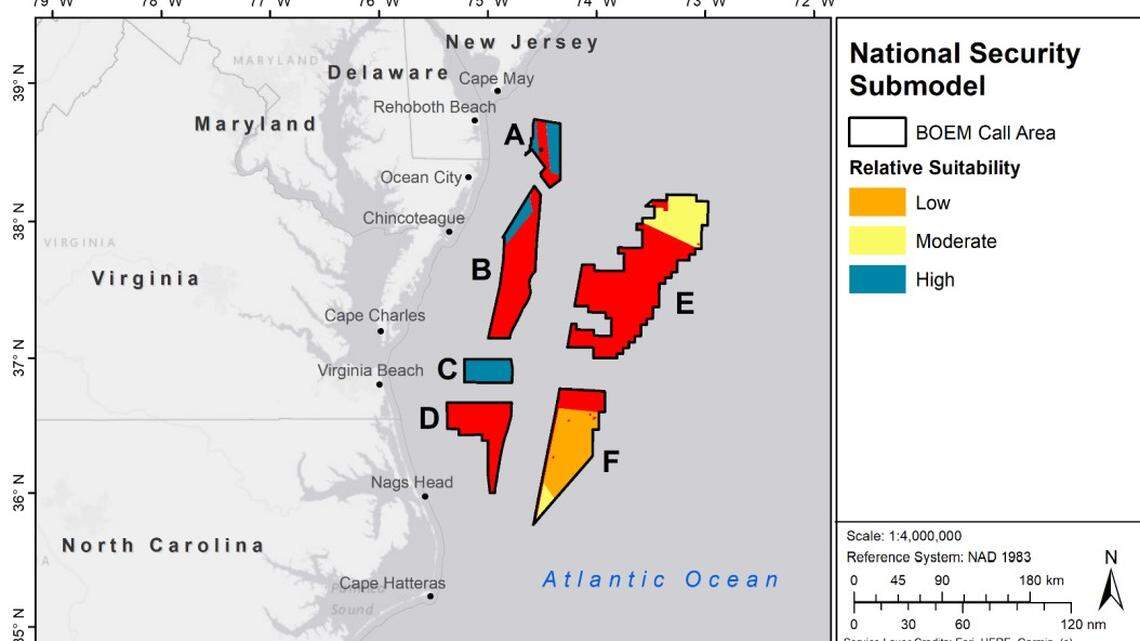 Concern from the U.S. military, namely the U.S. Navy, played a major role in the Bureau of Ocean Energy Management’s decision to remove a potential new wind energy area off of North Carolina’s coast from consideration for an upcoming lease. Some other areas were reduced but not eliminated entirely.