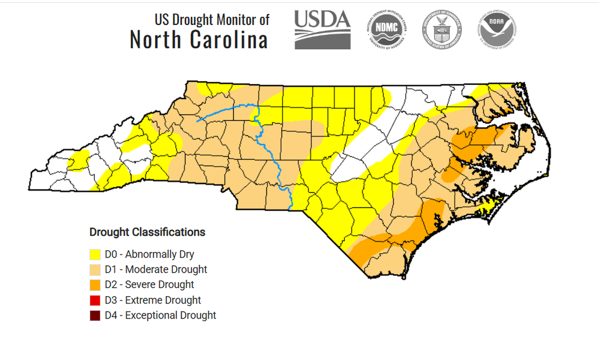 Most of North Carolina is abnormally dry or in drought as of May 1, 2025. The lack of rainfall has contributed to a busier-than-average spring fire season.