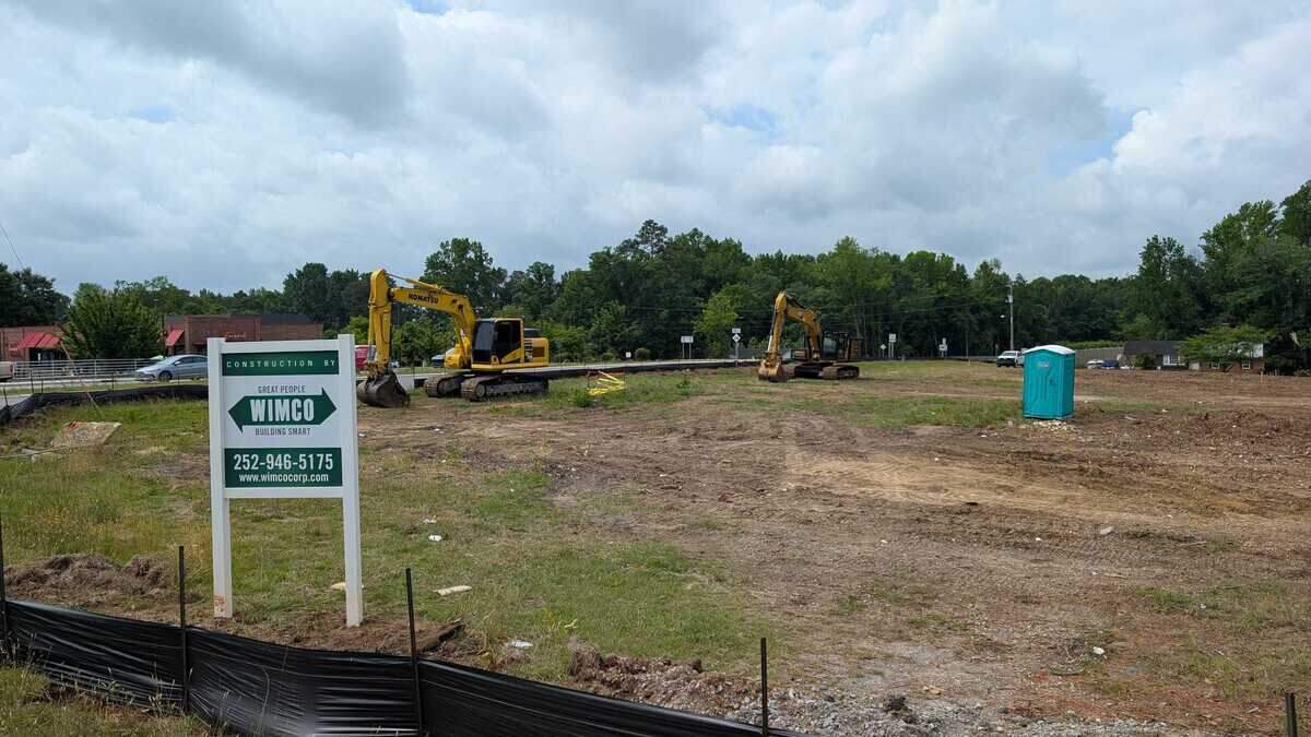 The new Aldi site in Clayton at the intersection of Hwy. 70 Business and NC-36, across from Sheetz, as of May 26, 2026.
