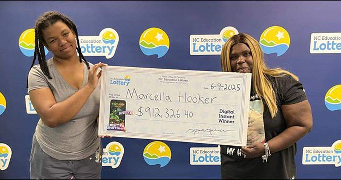 Marcella Hooker of Warsaw went to lottery headquarters in Raleigh on Monday, June 9, to pick up her prize. It came to $654,596 after state and federal withholdings, officials said.