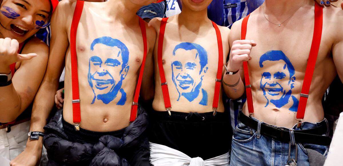 The Cameron Crazies get ready for Duke’s game against UNC at Cameron Indoor Stadium in Durham, N.C., Saturday, March 9, 2024.