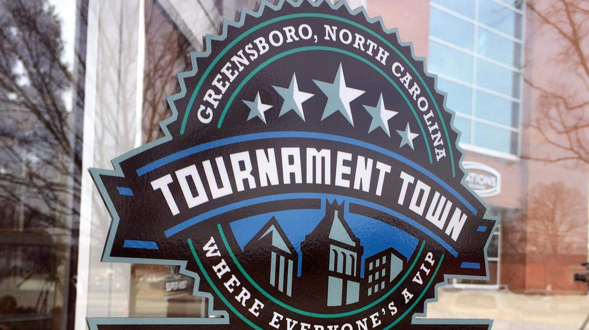A sign on the door at the Greensboro Coliseum during the 2020 ACC Tournament in Greensboro, N.C. Greensboro in 2020 hosted the ACC men’s and women’s basketball tournament, along with being scheduled to host the first and second rounds of the NCAA Tournament. The men’s basketball tournament was cut short and the NCAA tournament was moved because of COVID.